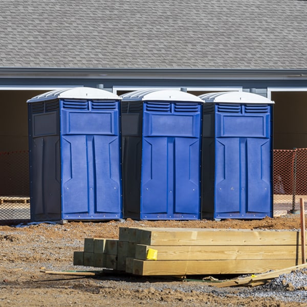 what is the expected delivery and pickup timeframe for the portable toilets in Crosby